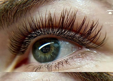 Close-up of eyelash enhancement at Beauty By Kelly, Boyne Island, Queensland, AU.