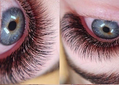 Close-up of expertly crafted lash extensions at Beauty By Kelly, Boyne Island, Queensland, AU.
