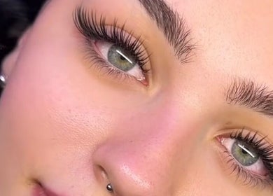 Close-up of expertly styled lashes at Beauty By Kelly, Boyne Island, Queensland, AU.