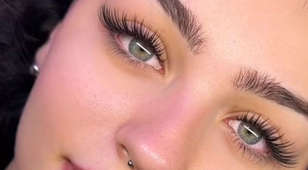 Close-up of expertly styled lashes at Nails & Beauty By Kelly, Boyne Island, Queensland, AU.