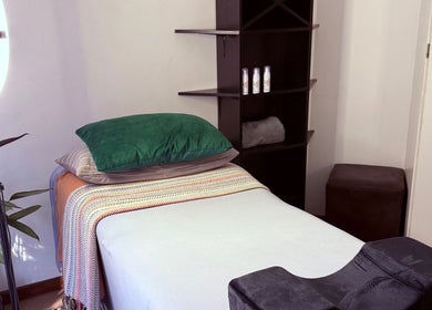 Cozy beauty lounge setup at Lashed By Nelmarie in Pretoria, Gauteng, ZA with stylish decor and ambient lighting.