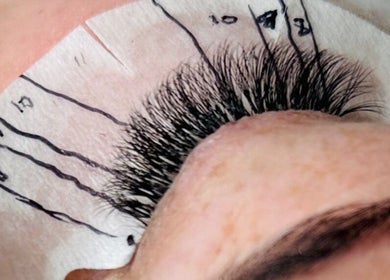 Close-up of precision eyelash extension at Lashed By Nelmarie, Pretoria, Gauteng, ZA.