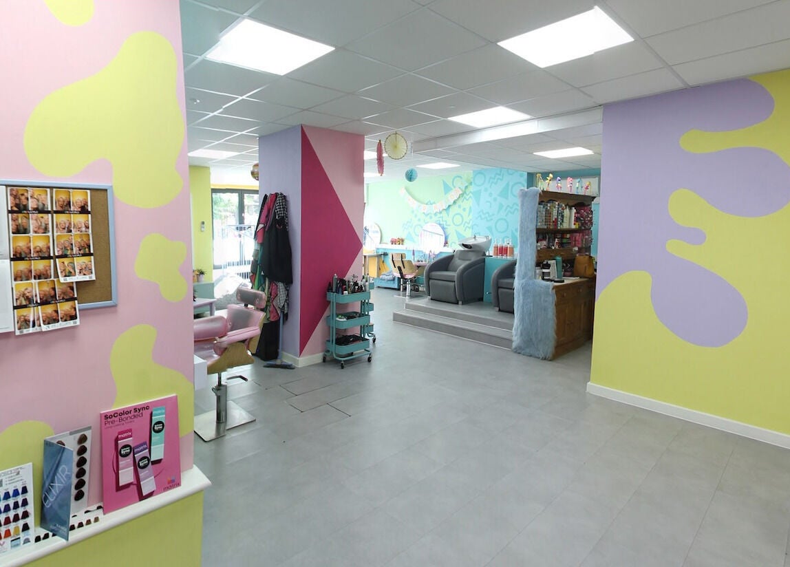 Bright, colorful interior of The Space in Southampton, England, GB, featuring a welcoming beauty and wellness area.