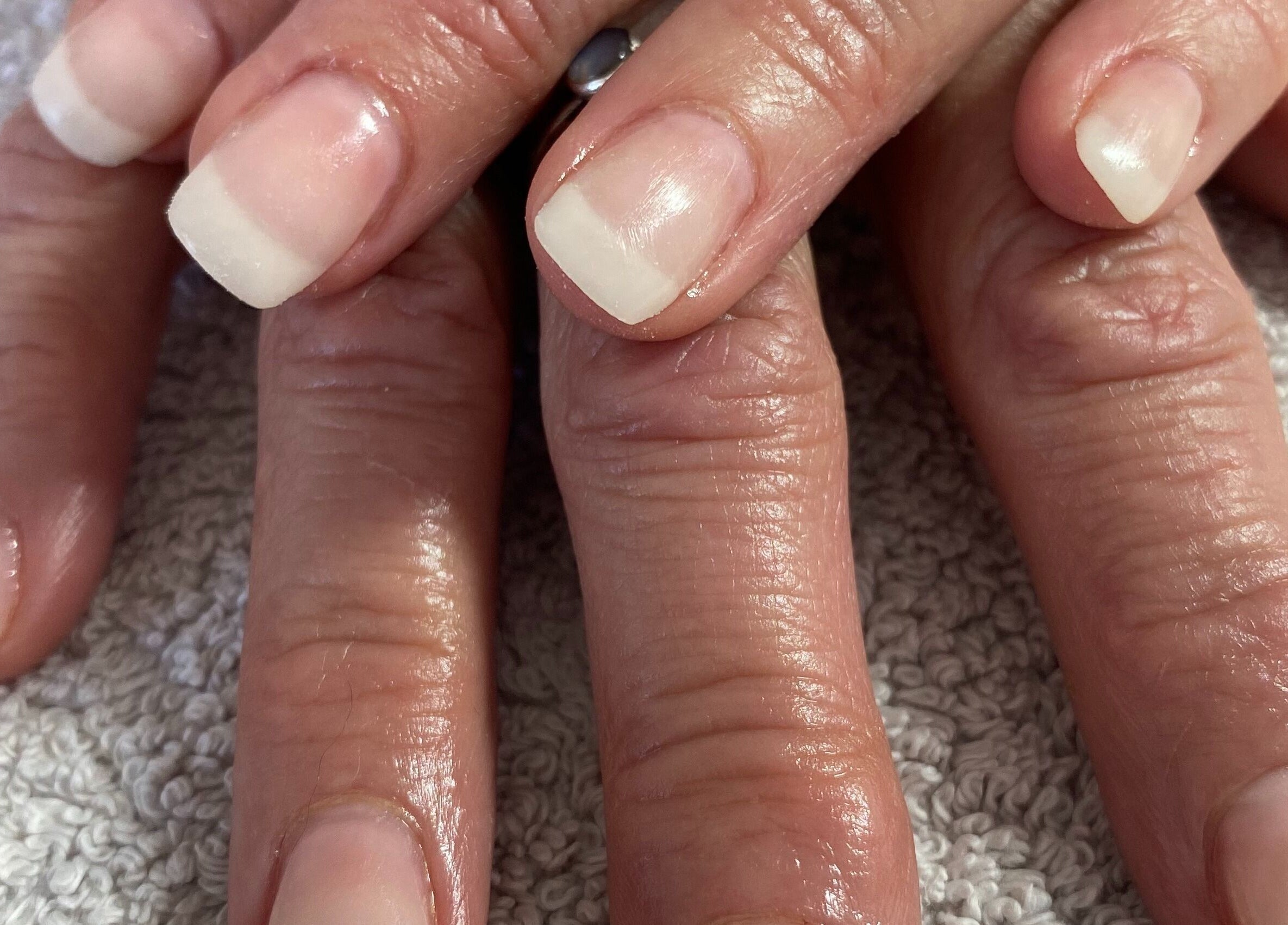 A sleek manicure on display at Oval & Arch at Nuve Clinic, Cranbrook, England, GB.