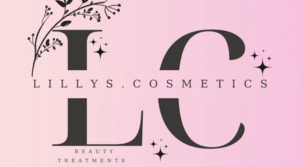 Stylish @Lillys.Cosmeticsx logo on pink backdrop, home studio Maidstone, England, GB.
