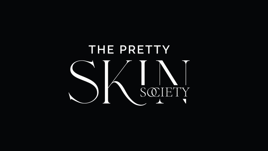 The Pretty Skin Society logo on a dark background, Warana, Queensland, AU.