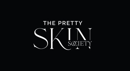 The Pretty Skin Society logo on a dark background, Warana, Queensland, AU.