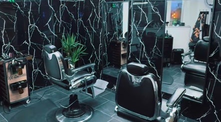 Elegant barber chairs at B the barber in Tórshavn, Streymoyar, FO, with modern interior design.