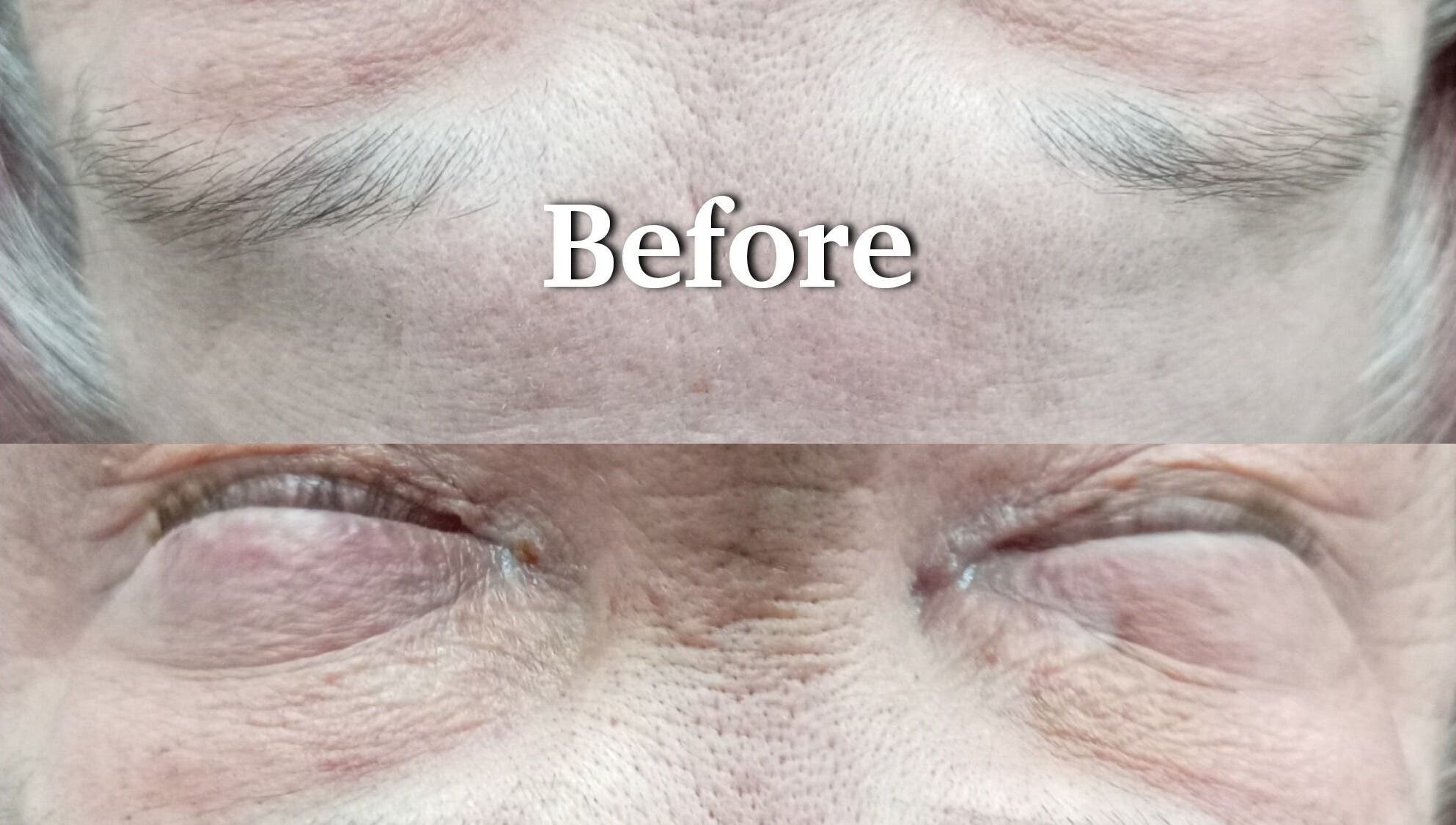 Before eyebrow treatment at Mari's Nail & Beauty Studio, Deneysville, Freestate, ZA, showcases visible improvements.