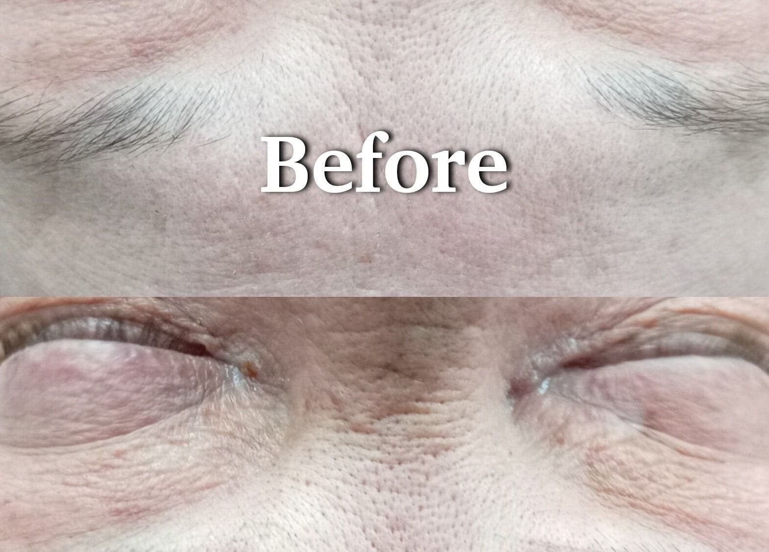 Before eyebrow treatment at Mari's Nail & Beauty Studio, Deneysville, Freestate, ZA, showcases visible improvements.