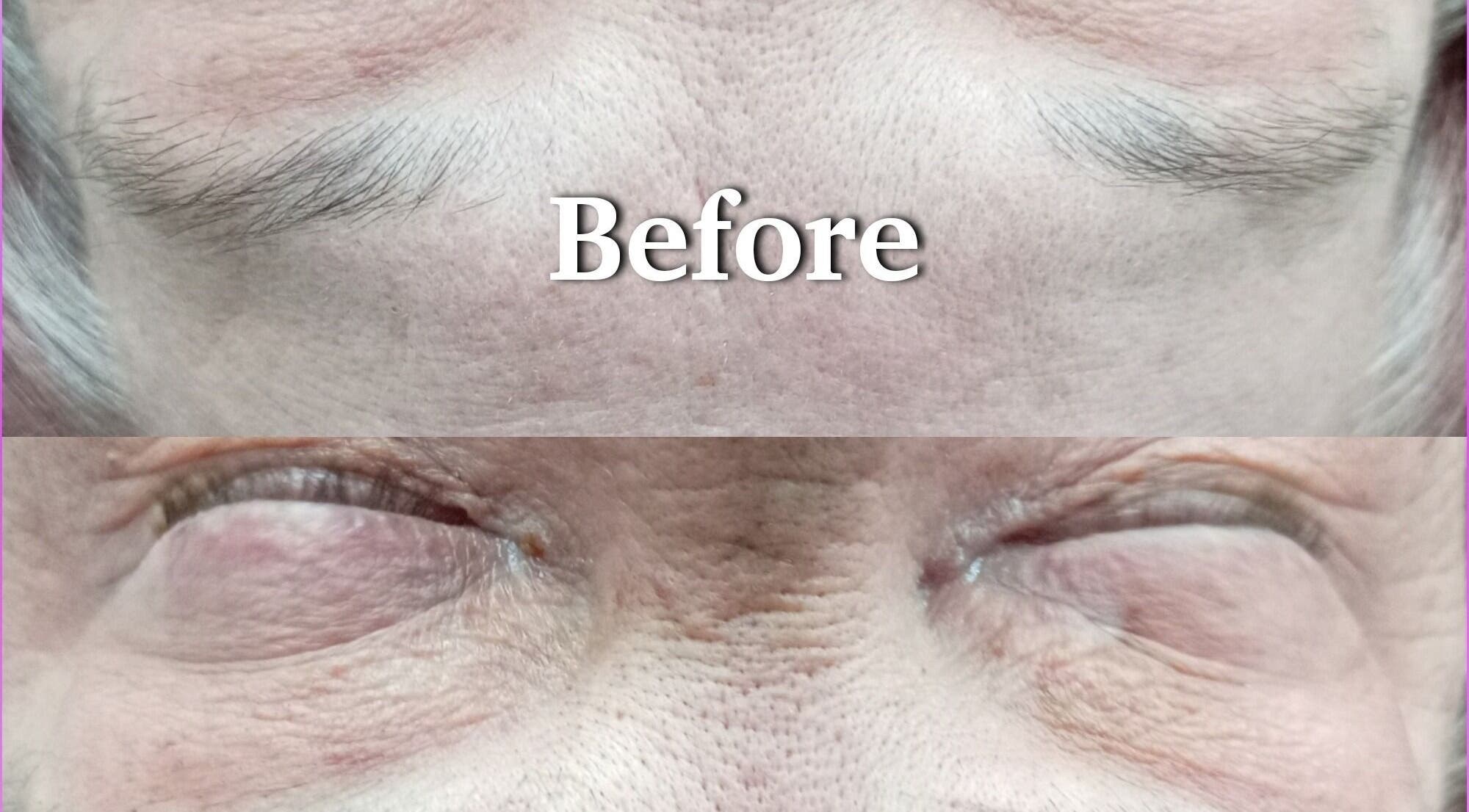 Before eyebrow treatment at Mari's Nail & Beauty Studio, Deneysville, Freestate, ZA, showcases visible improvements.