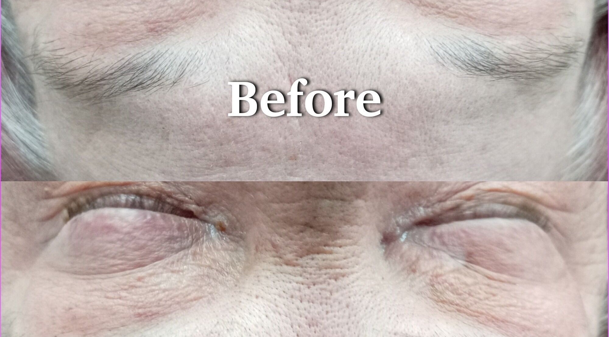 Before eyebrow treatment at Mari's Nail & Beauty Studio, Deneysville, Freestate, ZA, showcases visible improvements.