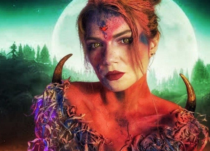 A mystical makeup design by Makeup by Kate in Mountain View, California, US, featuring vibrant colors and textures.