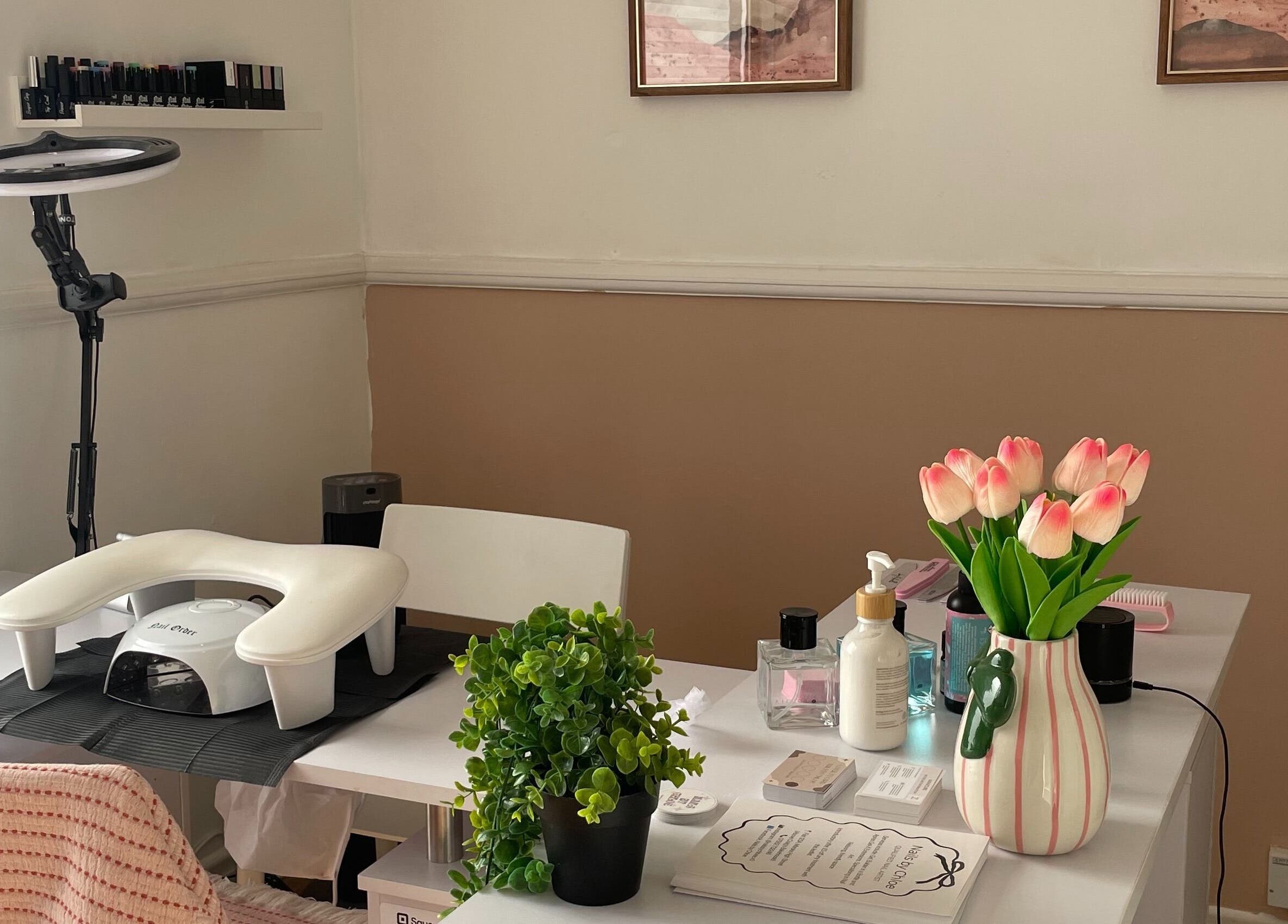 Elegant manicure station at Nails by Chloe in Marske-by-the-sea, England, GB.