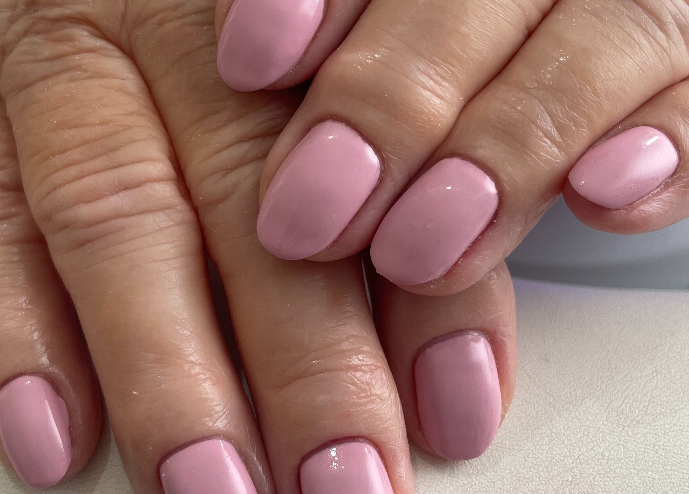 Elegant pink manicure by Nails by Chloe in Marske-by-the-sea, England, GB.