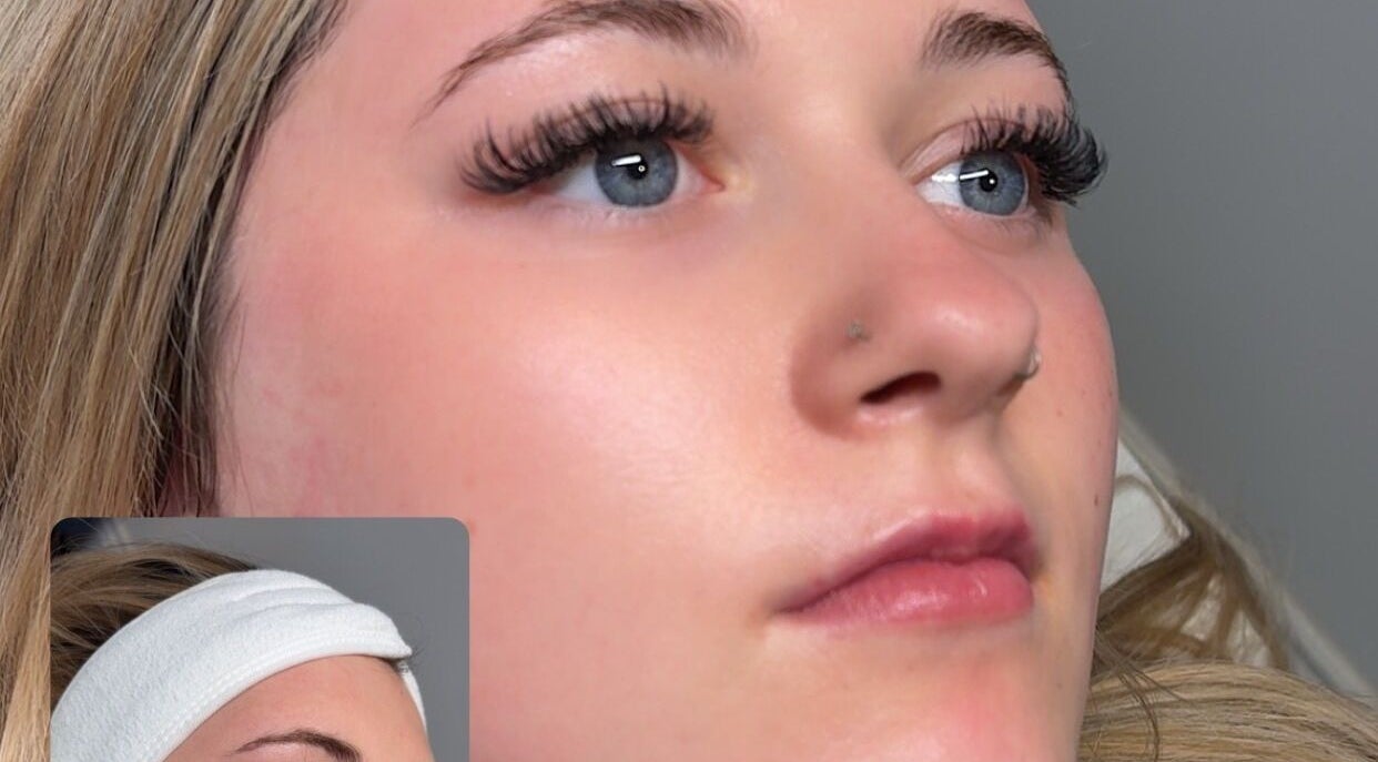 Eyelash extensions at Glow Up Studio Beauty And Aesthetics, Calne, England, GB showcasing volumized lashes.