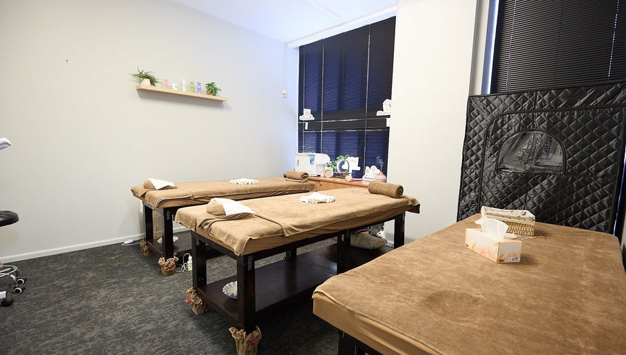 Cozy massage room at Healix Spa & Massage Therapy, St Leonards, New South Wales, AU. Relax and unwind.