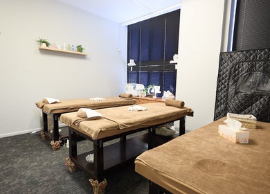 Cozy massage room at Healix Spa & Massage Therapy, St Leonards, New South Wales, AU. Relax and unwind.