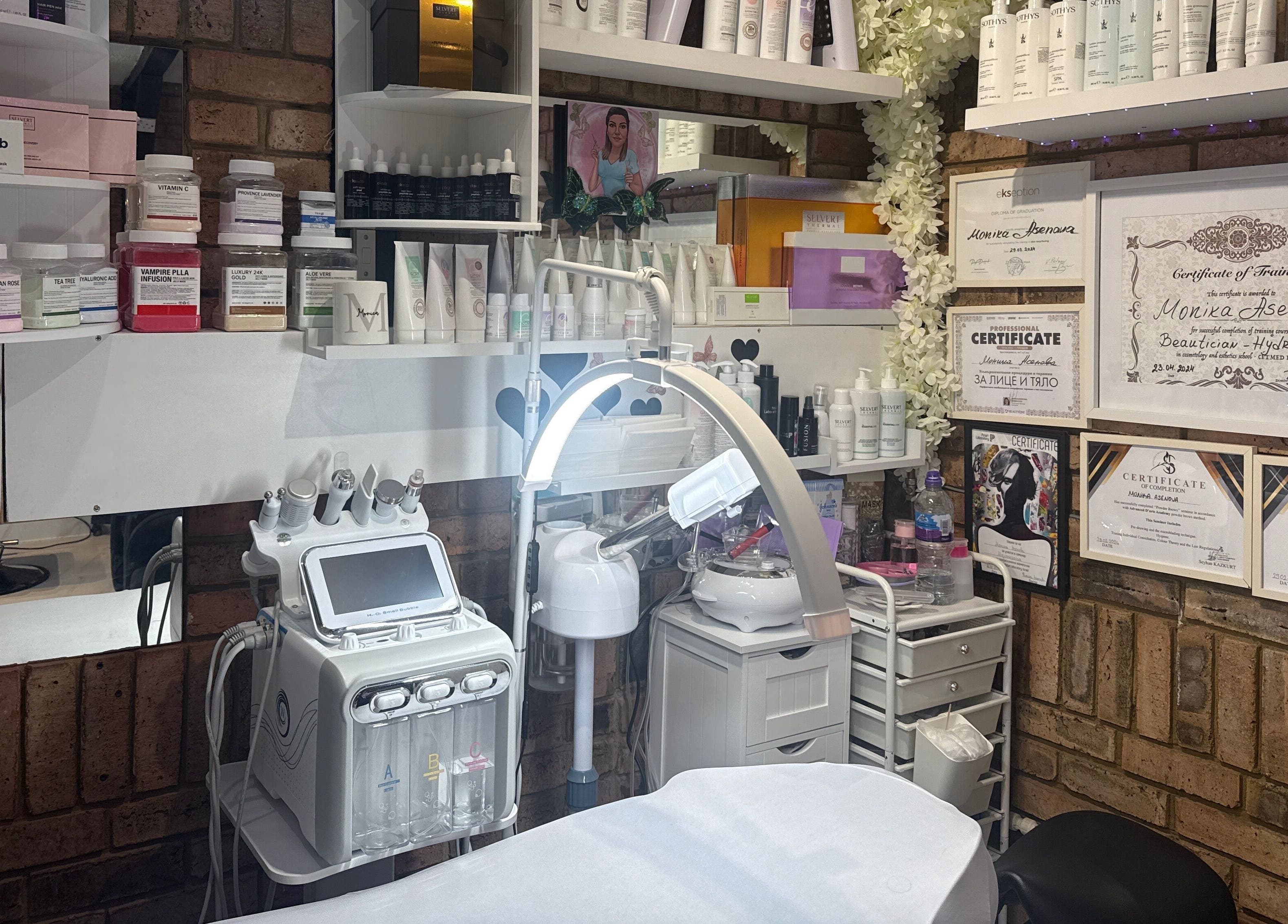 Monica - Aesthetic Specialist at Damla & Sue Hair and Beauty features a modern aesthetic room in London, England, GB.