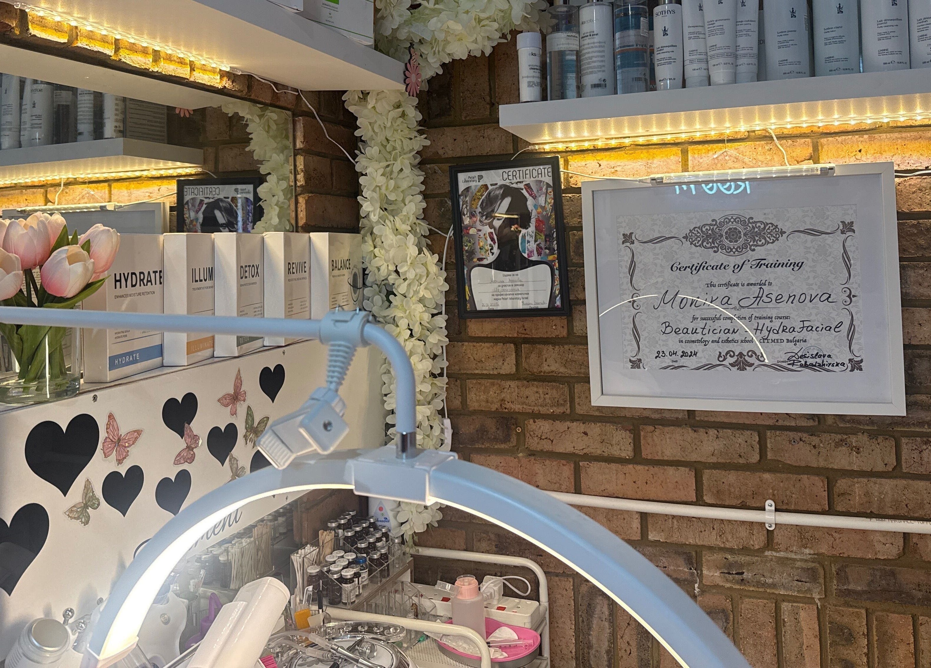 Cozy beauty corner at Monica - Aesthetic Specialist at Damla & Sue Hair and Beauty in London, England, GB.