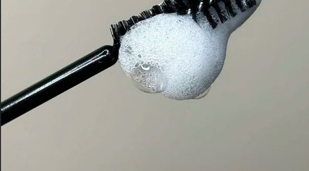 Close-up of a lathered brush at Bespoke Beauty, Caringbah, New South Wales, AU.