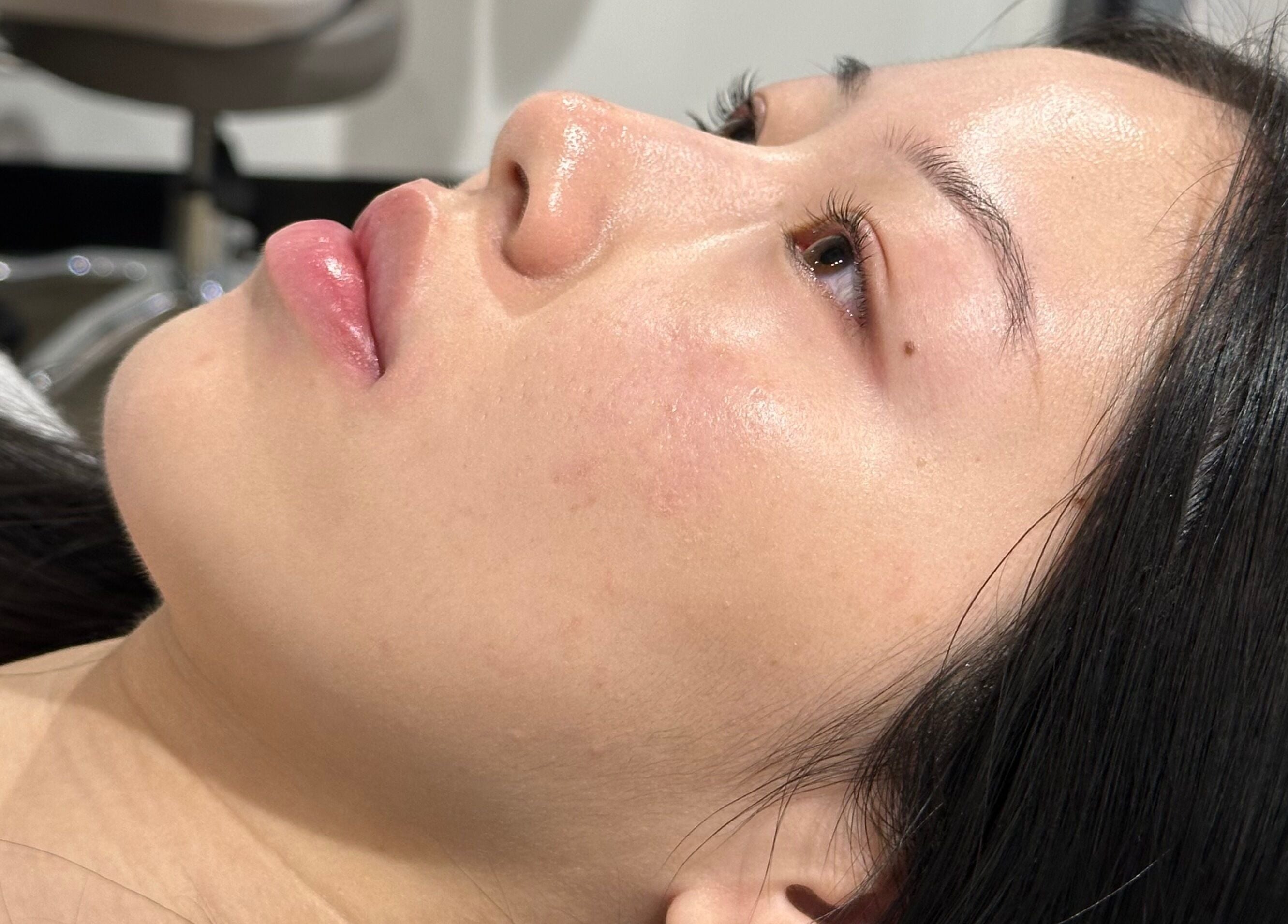 Close-up of skincare treatment at Studio April, Melbourne, Victoria, AU showcasing smooth, glowing skin.