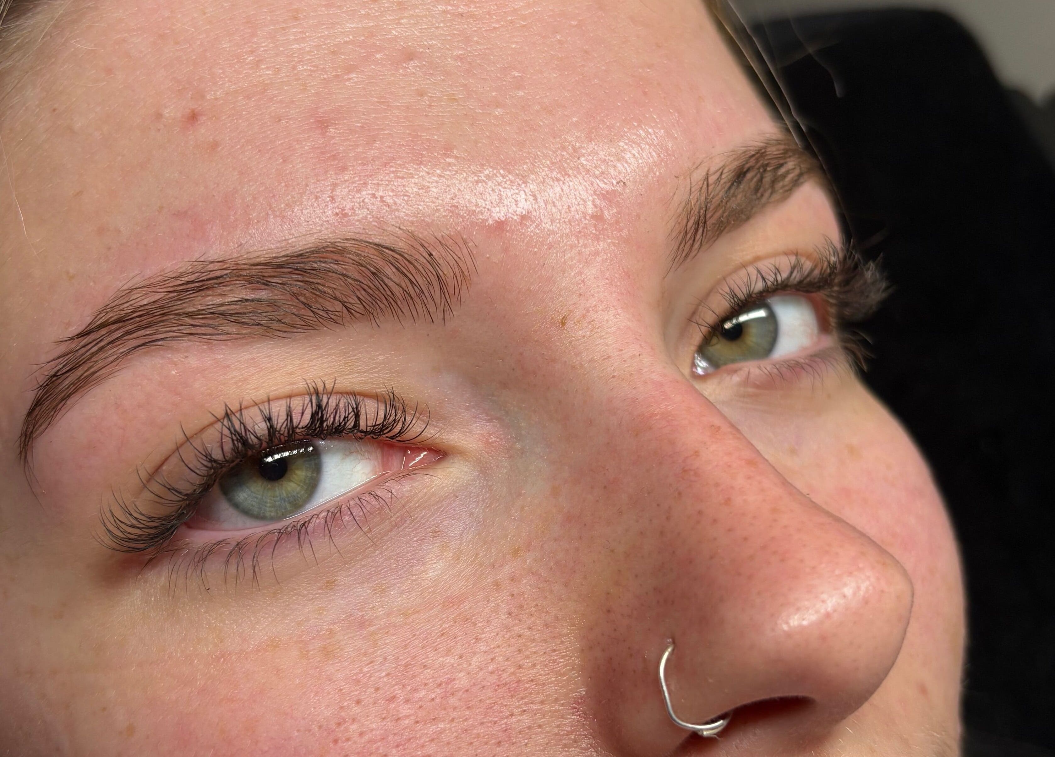 Close-up of expertly done lashes at lishas_lashes in Londonderry, Northern Ireland, GB.