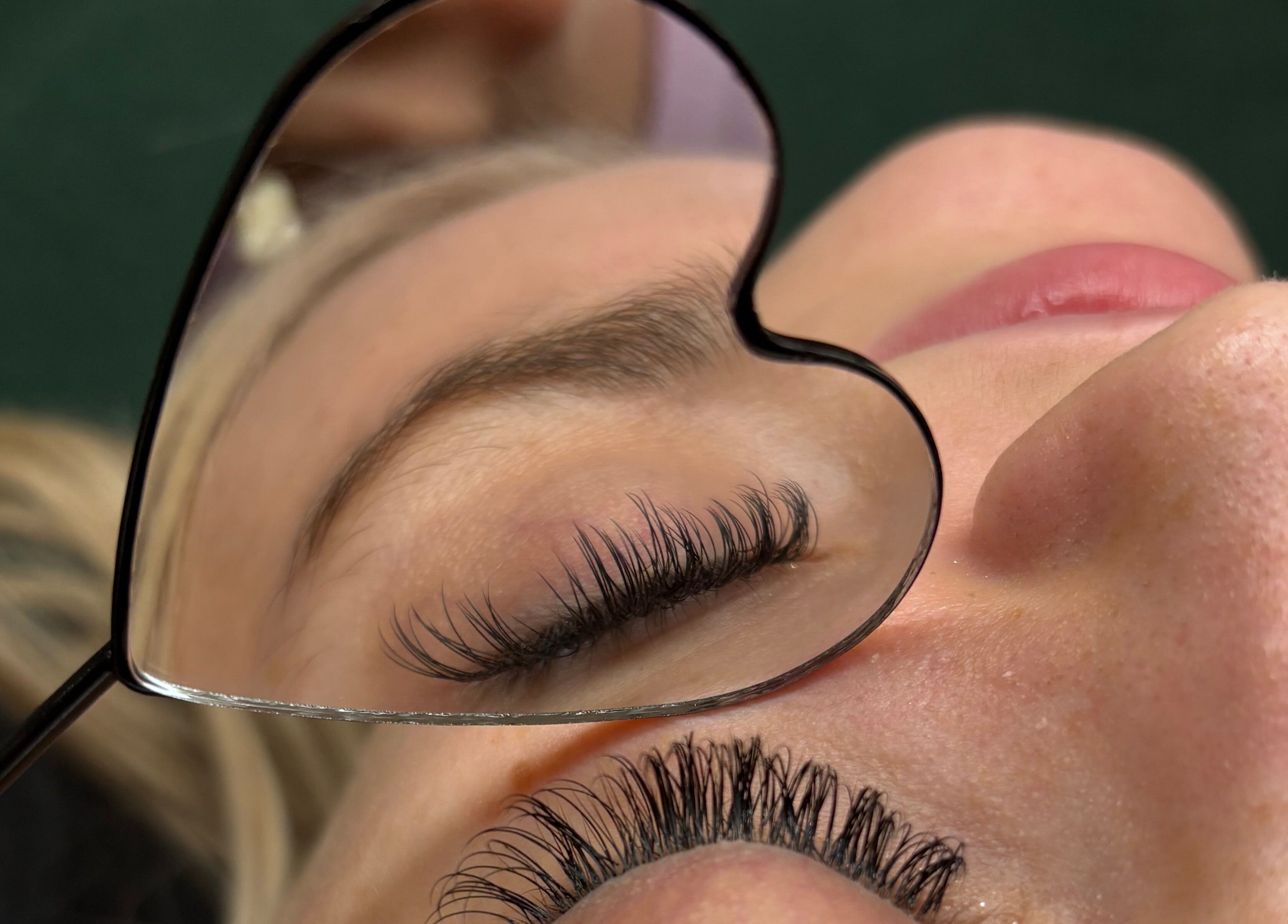 Close-up of lash extension reflection at lishas_lashes, Londonderry, Northern Ireland, GB.