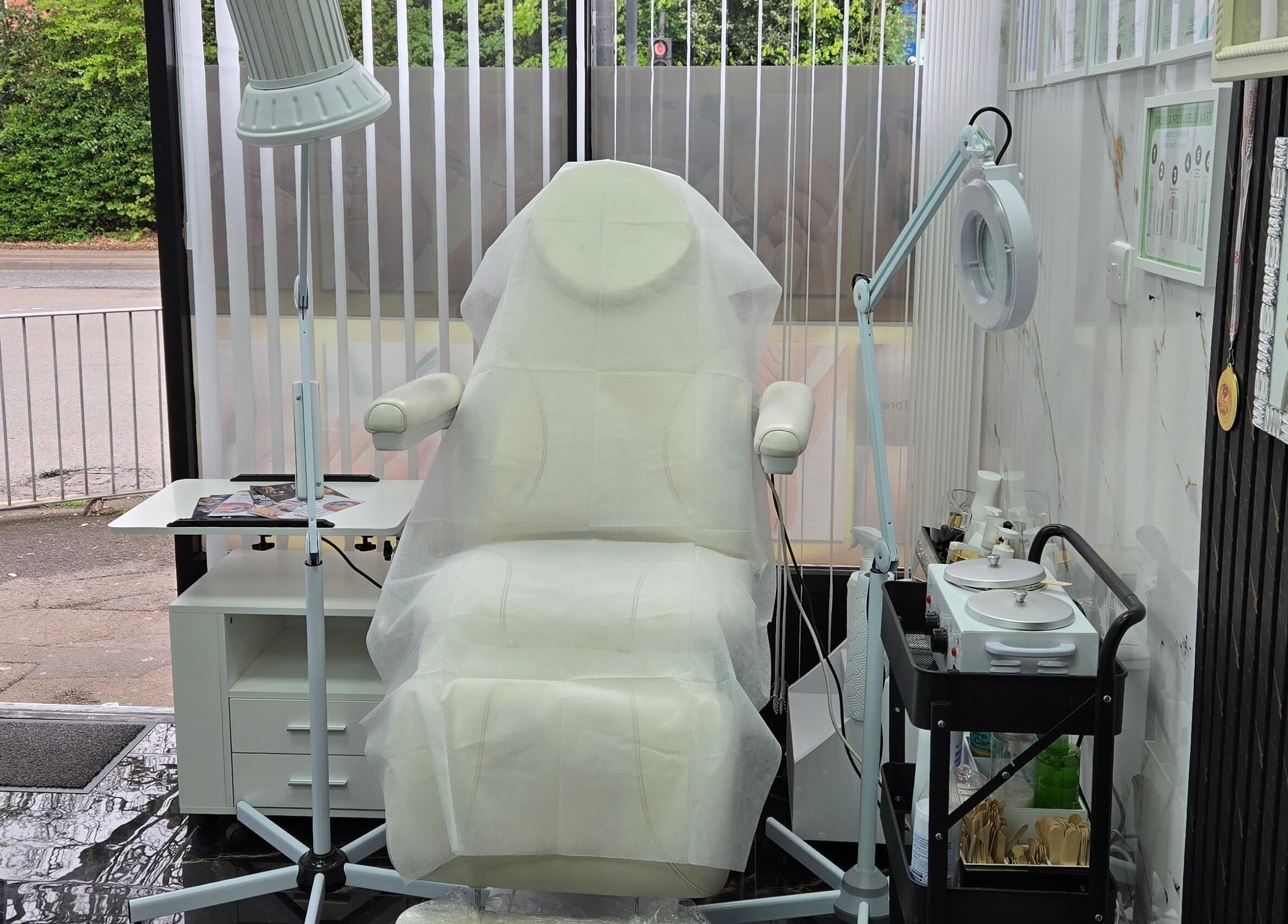Beauty&Nails By Flory treatment room with equipment in Coventry, England, GB providing a relaxing ambiance.