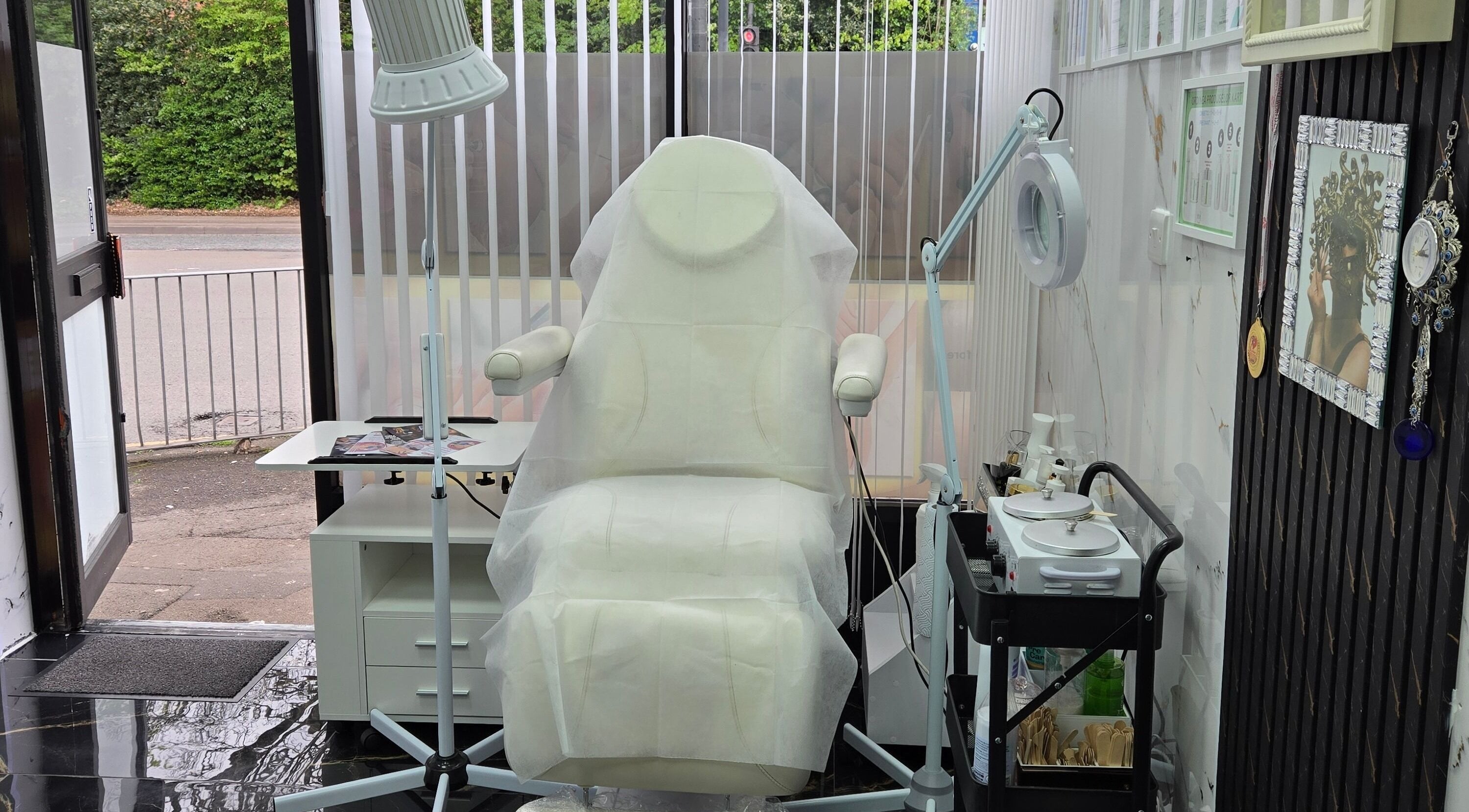 Beauty&Nails By Flory treatment room with equipment in Coventry, England, GB providing a relaxing ambiance.