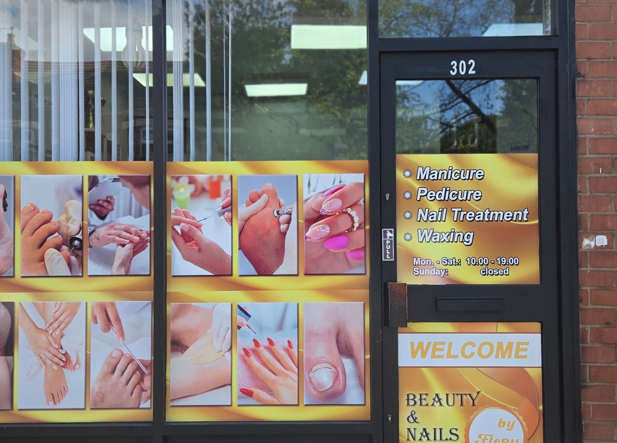 Front view of Beauty&Nails By Flory in Coventry, England, showcasing services like manicure and pedicure.