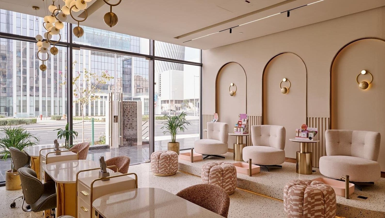 Modern nail salon at Illustrated Nails, The Muse Boutique Hotel in Lusail, Al Daayen Municipality, QA.