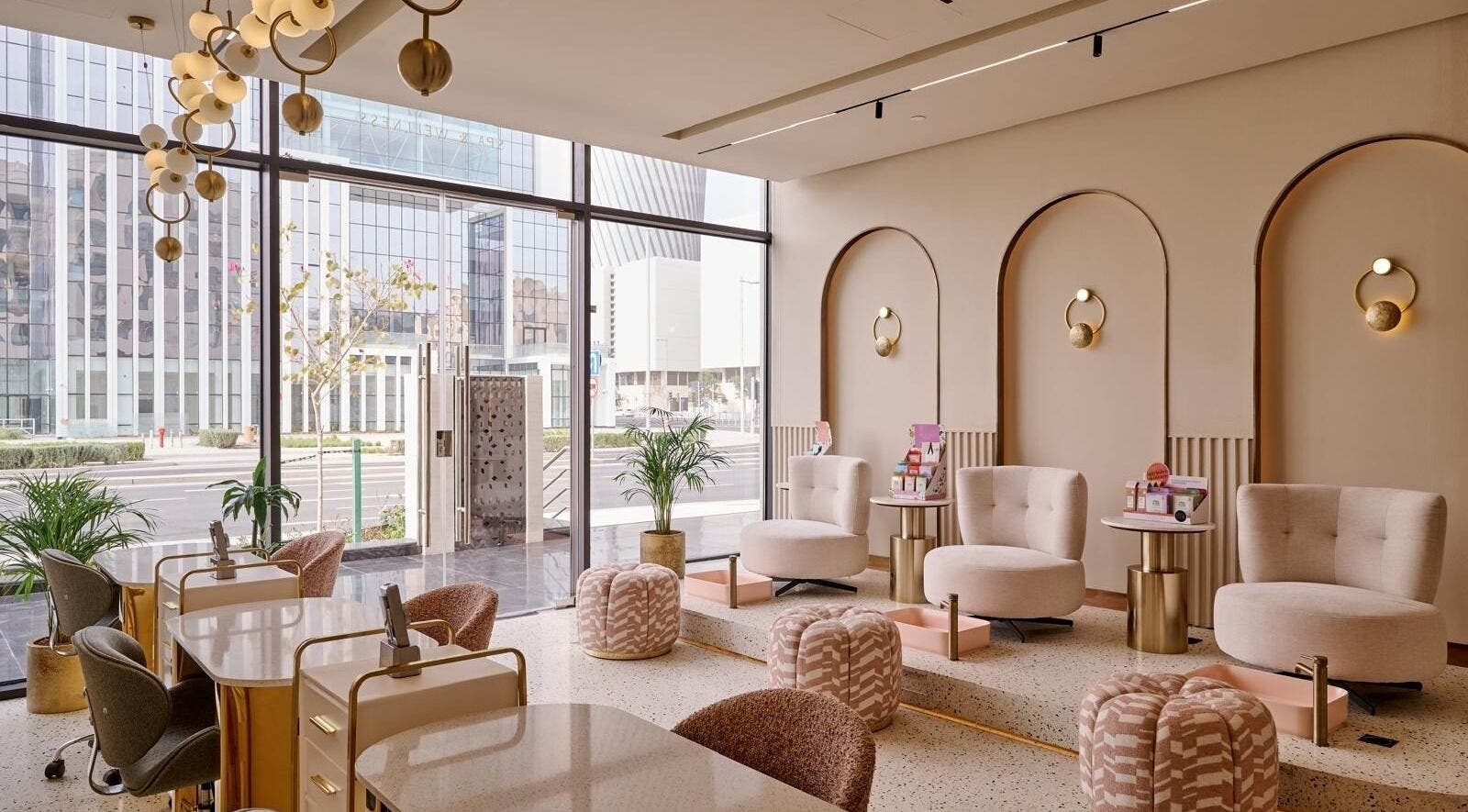 Modern nail salon at Illustrated Nails, The Muse Boutique Hotel in Lusail, Al Daayen Municipality, QA.