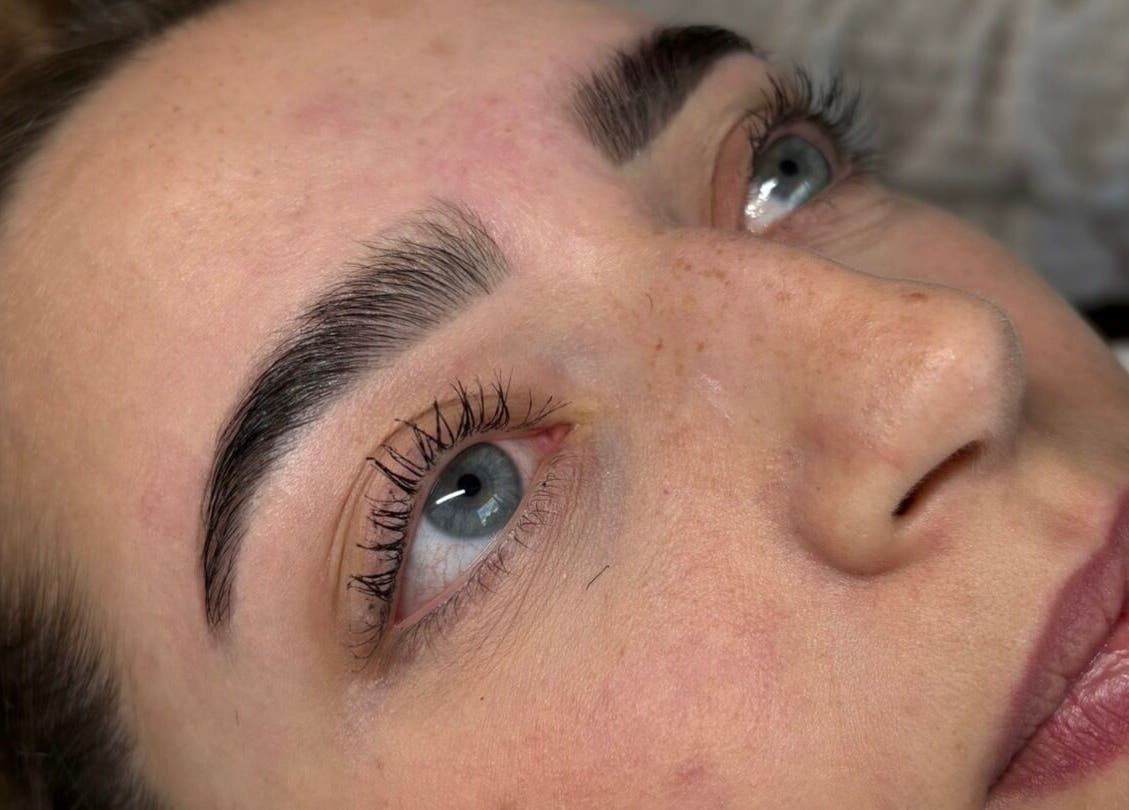 Perfectly groomed eyebrows and lashes at The Glow Up Club, Brough, England, GB. Enhancing natural beauty.