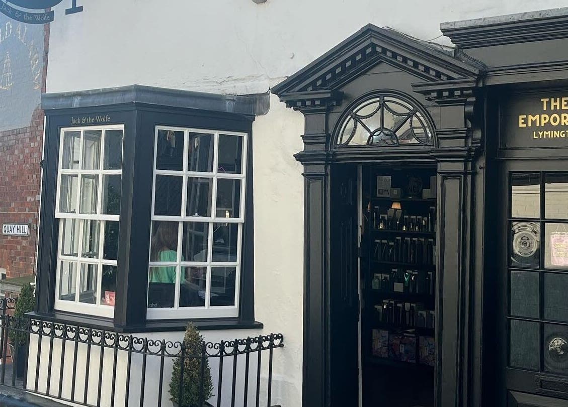 Exterior of Jack & the Wolfe, Lymington, England, GB, showcasing its elegant architecture and inviting entrance.