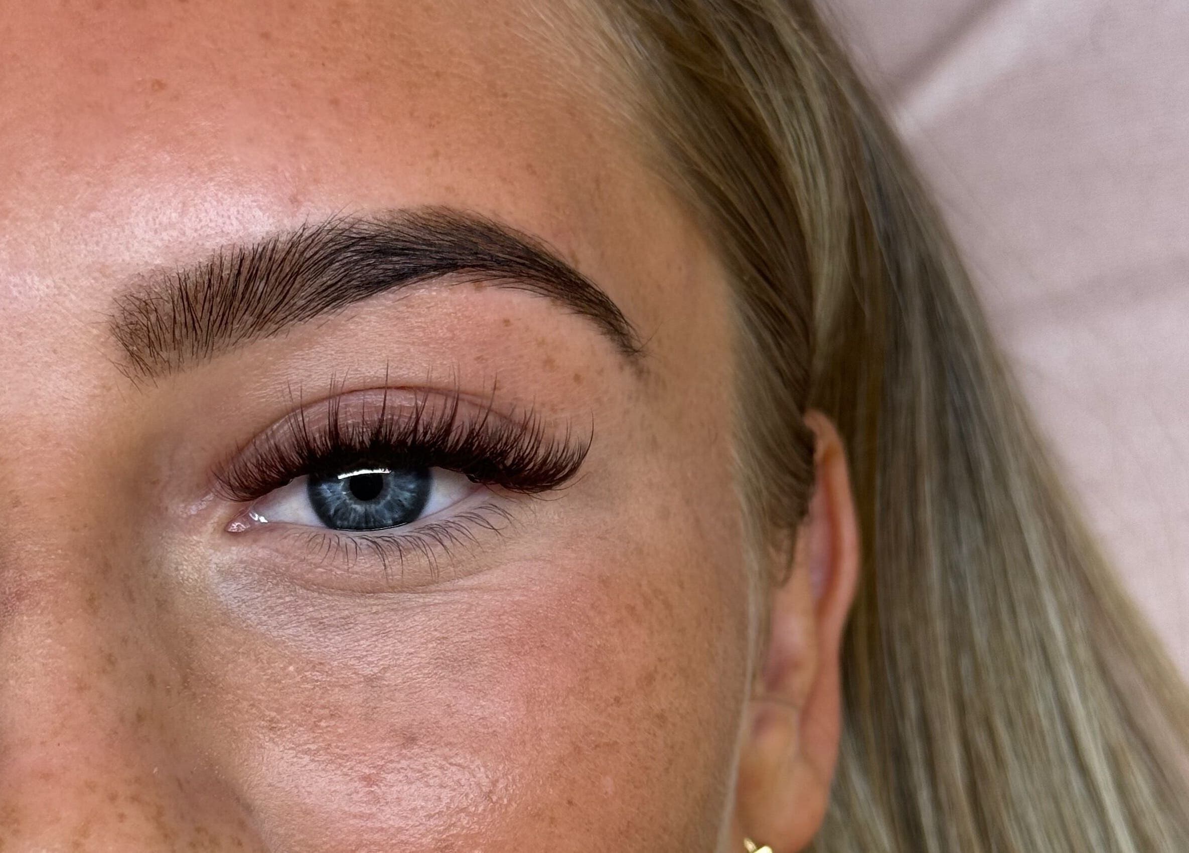 Close-up of styled lashes from Lashes By Lauren in Birmingham, England, GB.