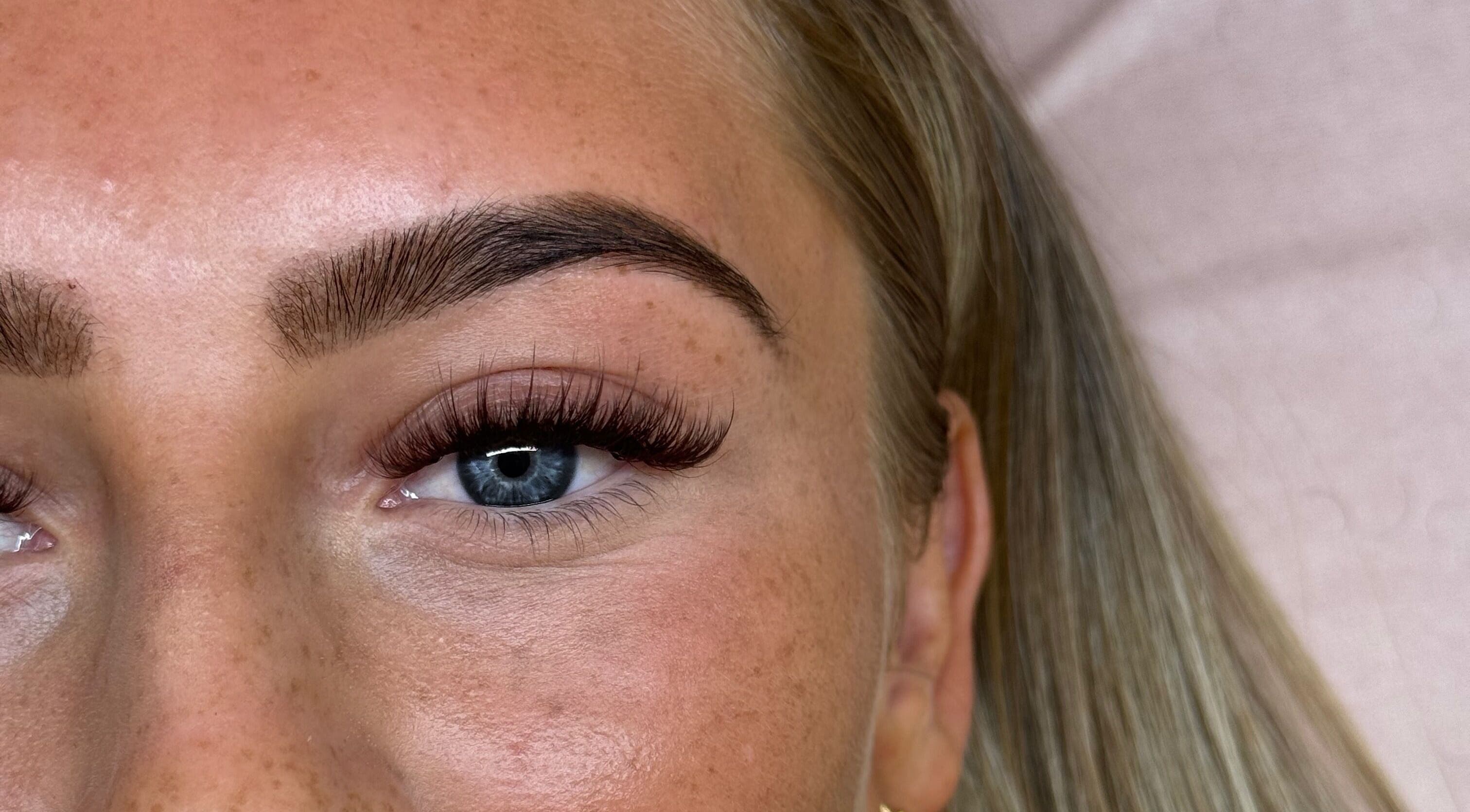 Close-up of styled lashes from Lashes By Lauren in Birmingham, England, GB.