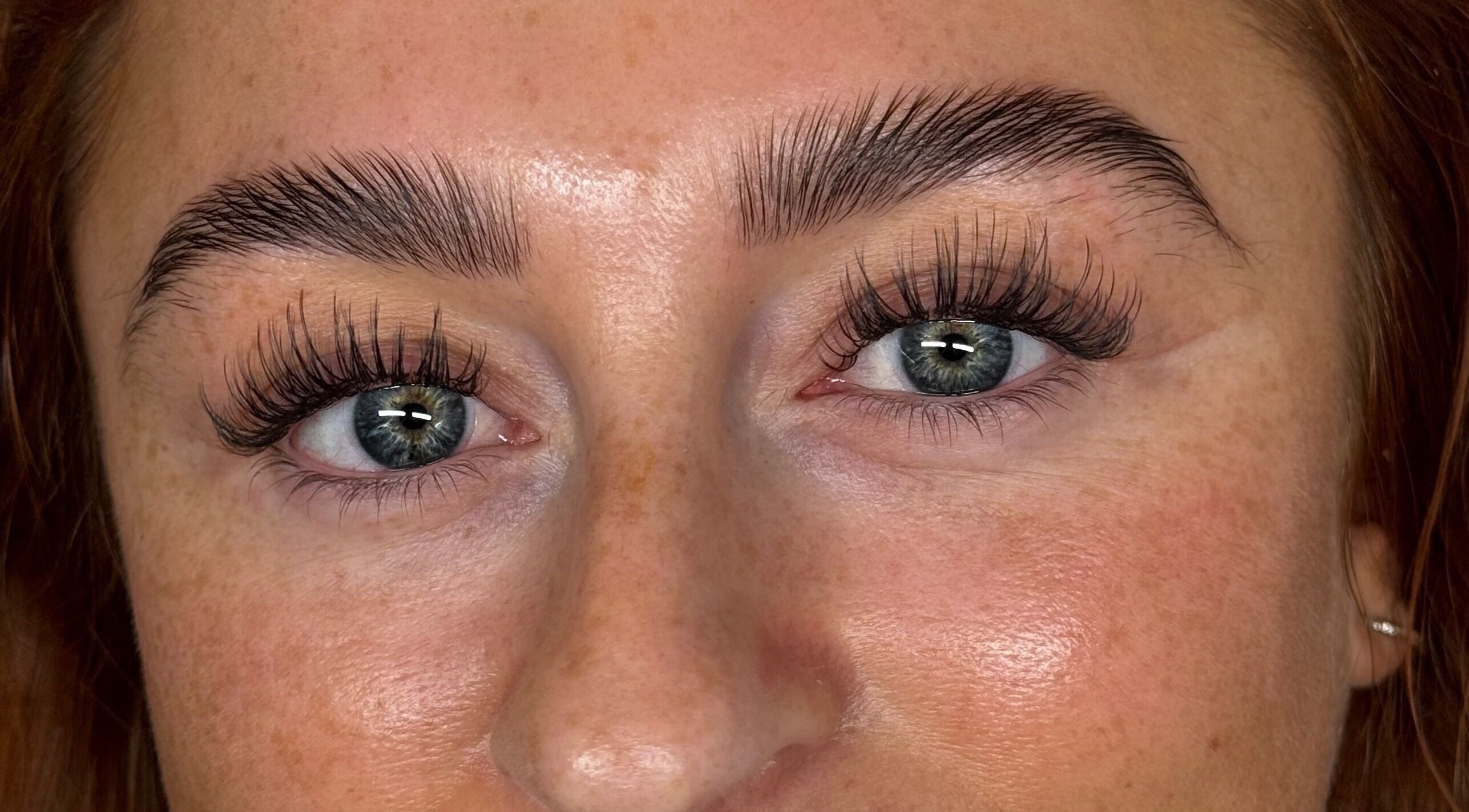 Close-up of expertly styled eyelashes at Lashes By Lauren, Birmingham, England, GB.