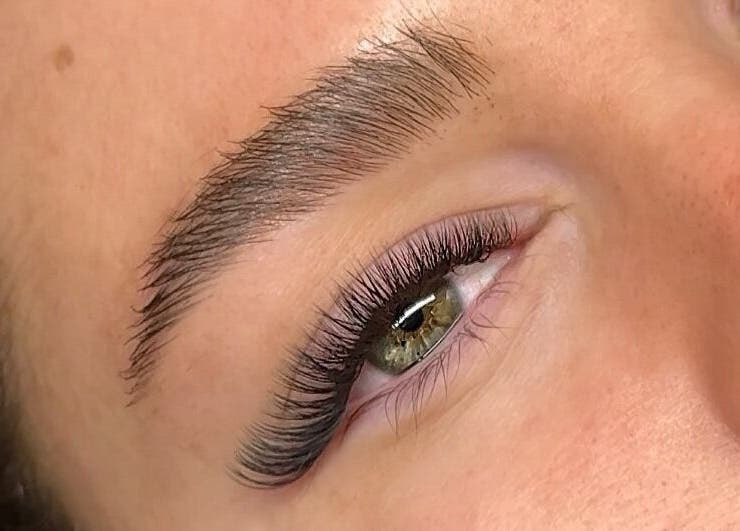 Close-up of perfectly styled eyelashes at Lashes By Lauren, Birmingham, England, GB.