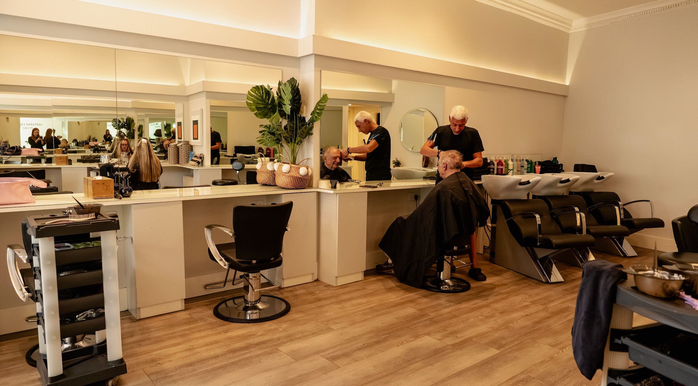 Inside David Masters Salon - St Margarets, stylish interior in Twickenham, England, GB captures luxury haircare.