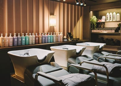 Elegant salon basin setup at Alchemy & I Berkhamsted, featuring premium products in Berkhamsted, England, GB.