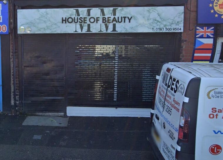 Front view of House Of Beauty in Failsworth, England with a sleek modern storefront.