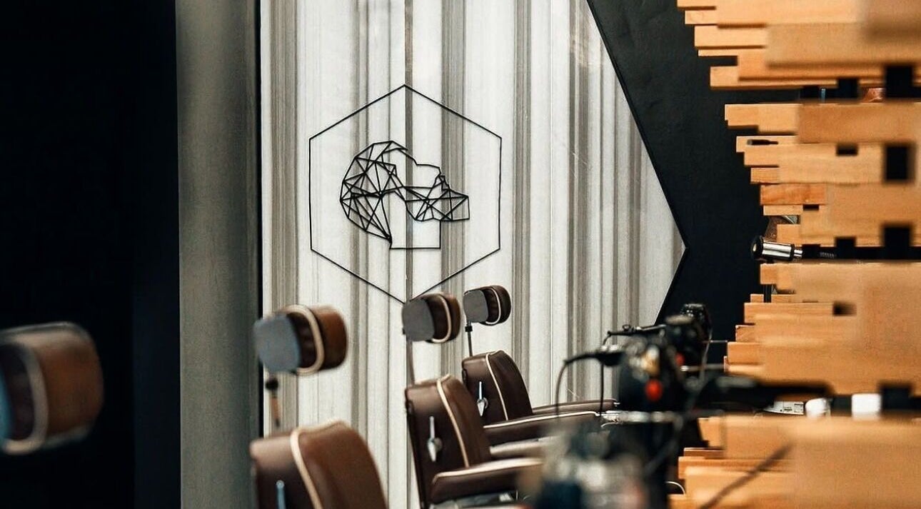 Stylish grooming chairs at ADAM Grooming Atelier - Mayfair Berkeley Street, London, England, GB.