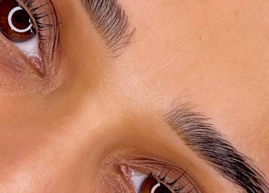 Perfectly shaped eyebrows at Faces Enhanced, Nottingham, England, GB, showcasing expert beauty treatments.