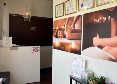 Relax Thai Spa reception showcasing tranquil massage ambiance in Redondo Beach, California, US.
