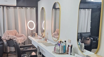 Elegant salon mirrors and styling chairs at FOREVER LOVE BRIDES, Pimlico, Queensland, AU.