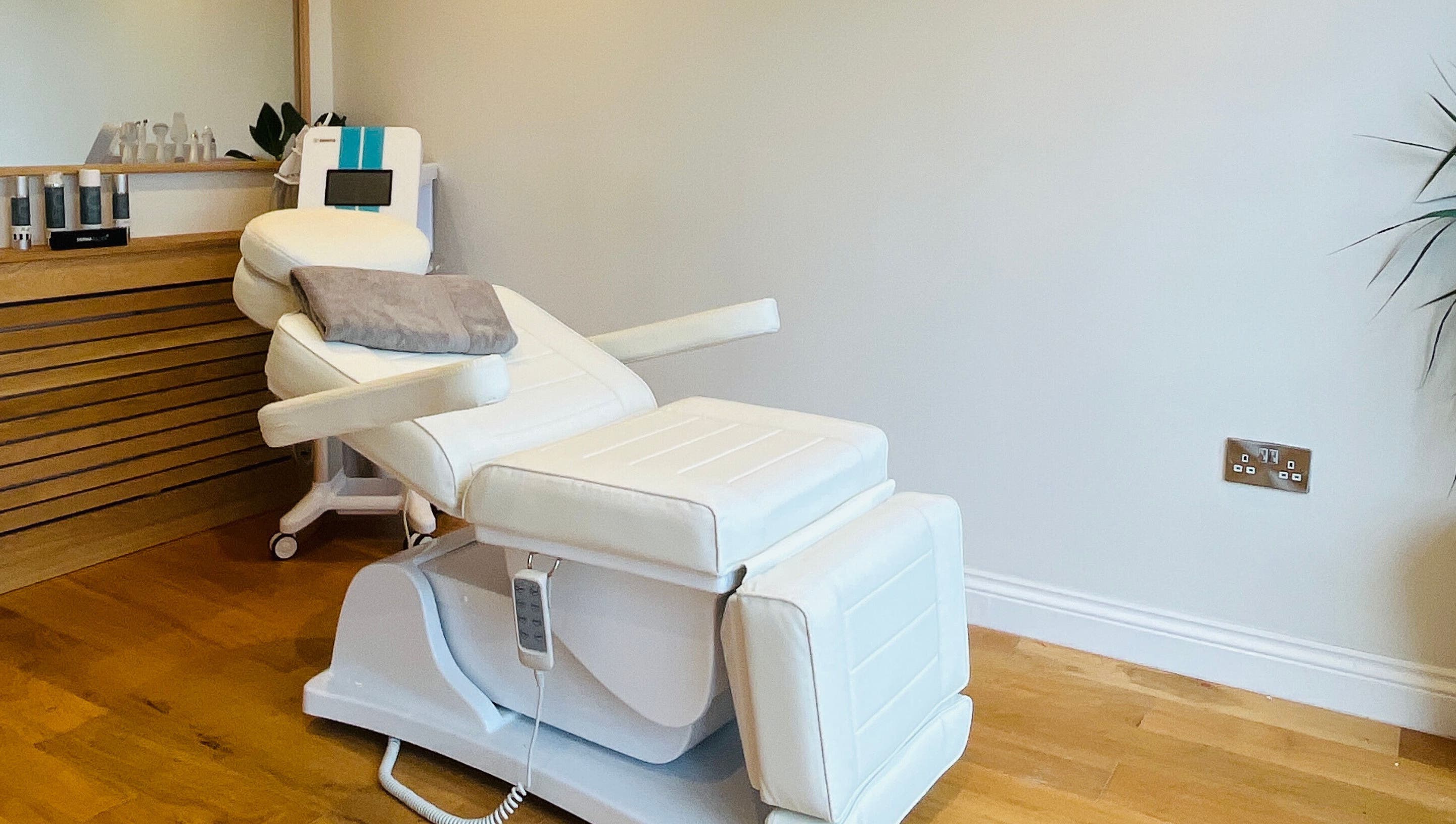 Luxurious treatment chair at Thanet Rejuvenation Studio, Ramsgate, England, GB, highlighting wellness environment.
