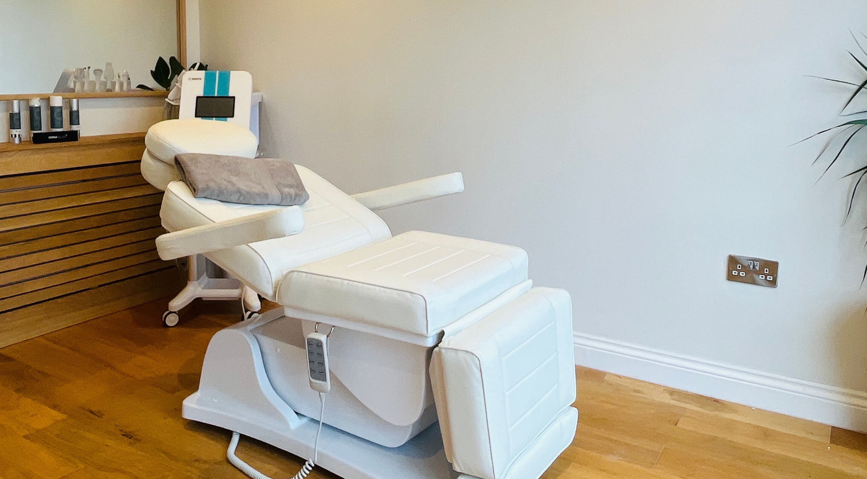 Luxurious treatment chair at Thanet Rejuvenation Studio, Ramsgate, England, GB, highlighting wellness environment.