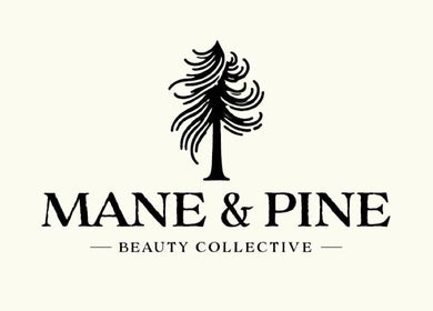 Mane & Pine logo in elegant style at Laurie Gurr Beauty, East Aurora, New York, US.