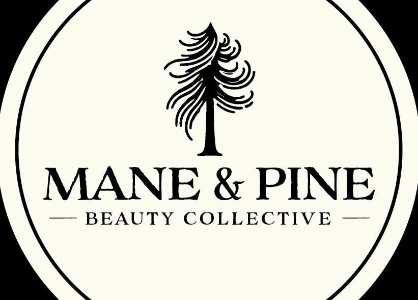 Logo of Mane & Pine (Laurie Gurr Beauty) in East Aurora, New York, US featuring a stylized pine tree.